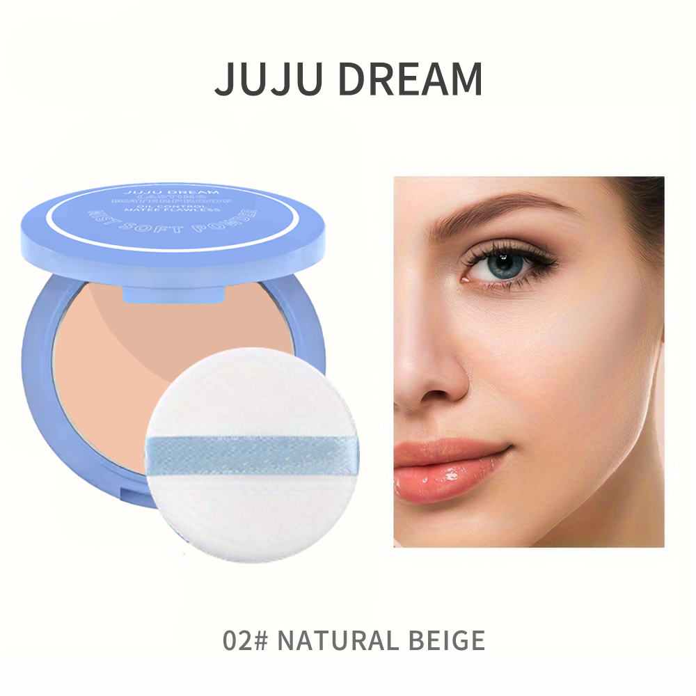 jujudream powder compact ultra-fine texture long lasting fixing and fat control