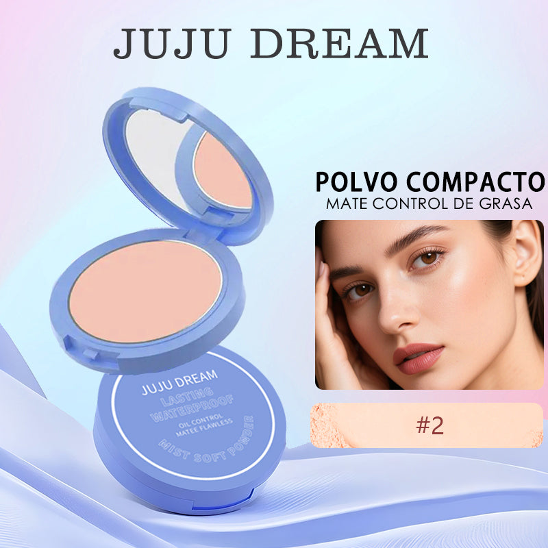 jujudream powder compact ultra-fine texture long lasting fixing and fat control