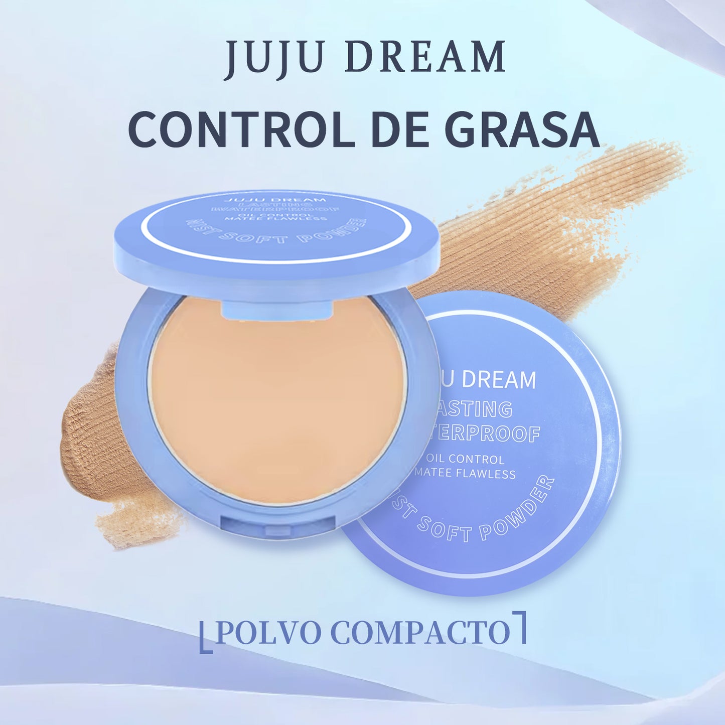 jujudream powder compact ultra-fine texture long lasting fixing and fat control