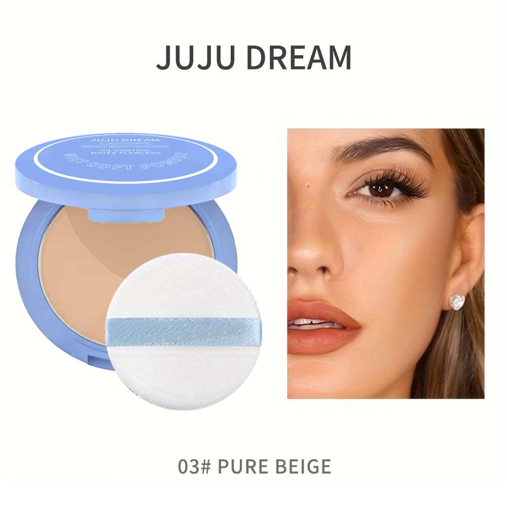 jujudream powder compact ultra-fine texture long lasting fixing and fat control